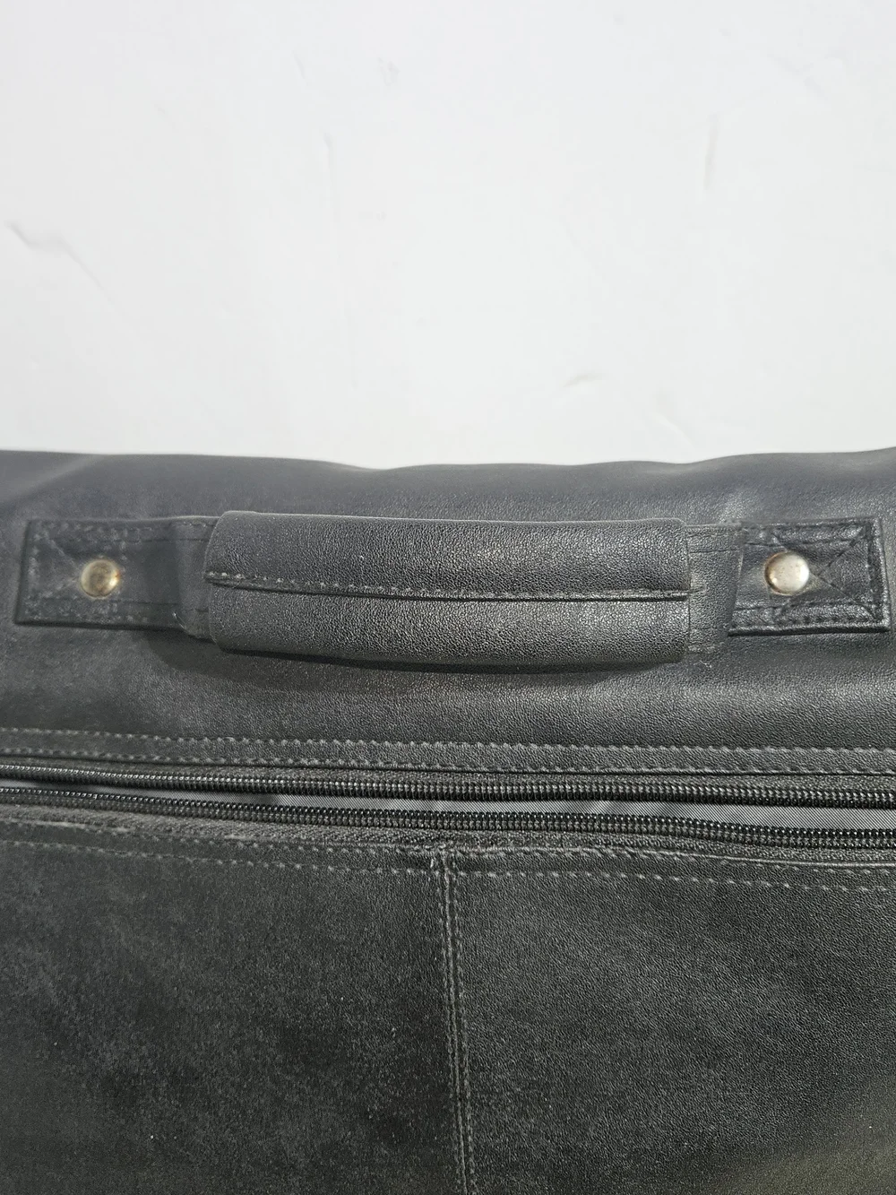 Fontini Black Leather Messenger Bag Travel Business Professional Office